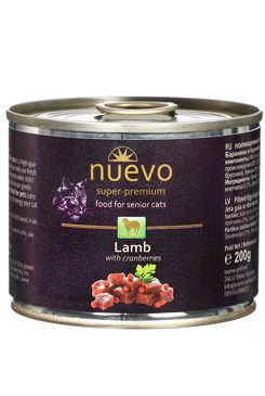 Nuevo Senior kočka jehněčí s brusinkami konz. 200g
