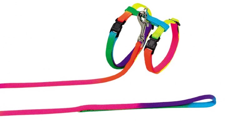 Nobby RAINBOW set barevný postroj s vodítkem pro kočky