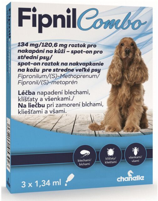 Fipnil Combo 134/120,6mg M Dog Spot-on 3x1,34ml
