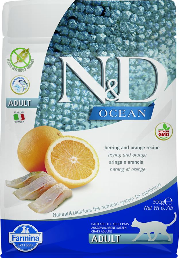 N&D OCEAN CAT GF Adult Herring & Orange 300g