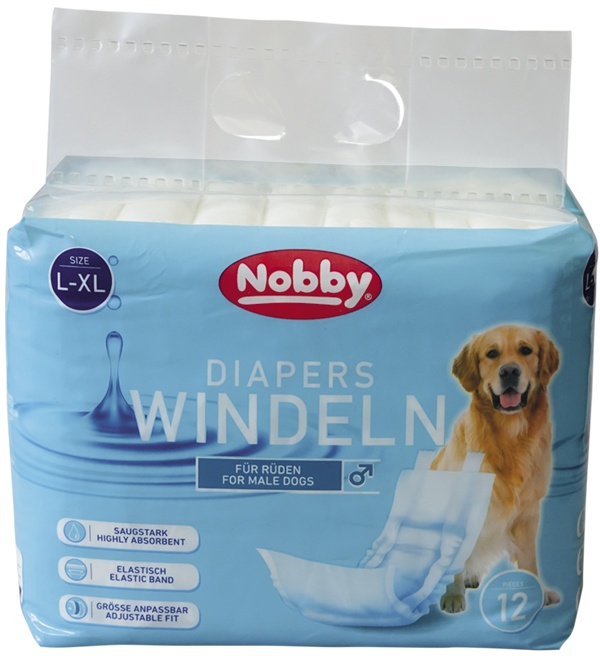 Nobby papírové pleny pro psy L-XL 60-80cm (12 ks)