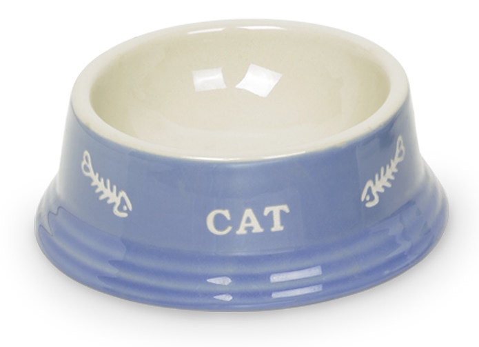Nobby Cat keramická miska 14 x 4,8 cm modrá 140ml