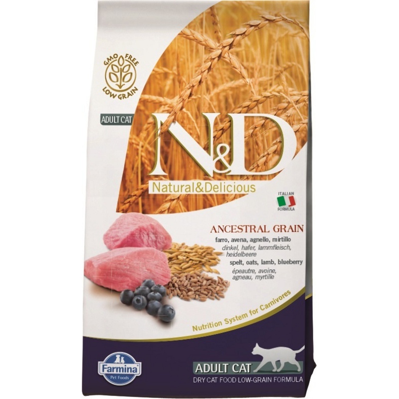 N&D ANCESTRAL GRAIN Cat LG Lamb, Spelt, Oats & Blueberry Adult 10 kg
