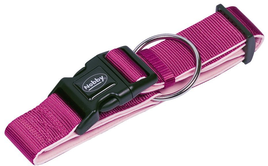 Nobby CLASSIC PRENO extra široký obojek neoprén malina L-XL 40-55cm