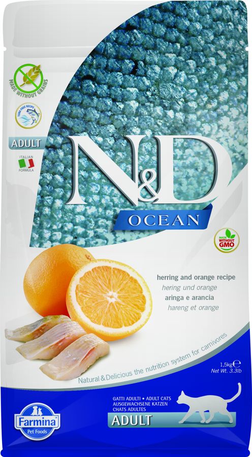 N&D OCEAN CAT GF Adult Herring & Orange 1,5kg