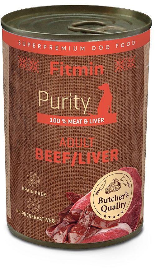 Fitmin Purity Fitmin Dog Purity Beef / Liver konzerva pro psy hovězí s játry 400g