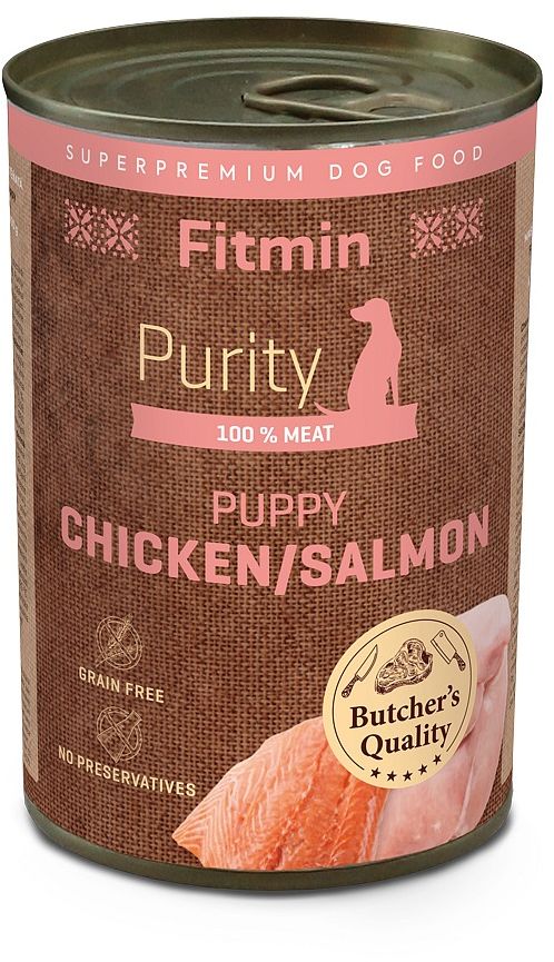 Fitmin Purity Fitmin Dog Purity Puppy konzerva pro stěňata kuře s lososem 400g