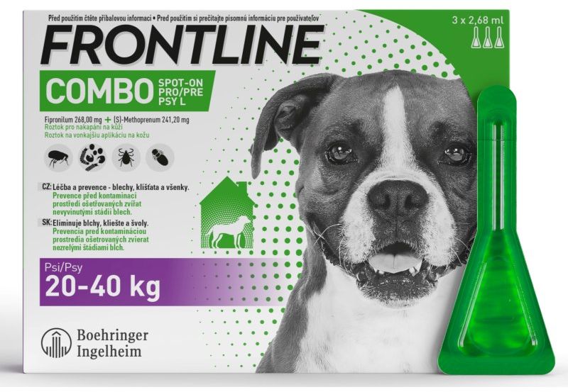 FRONTLINE COMBO spot-on pro psy L (20-40kg)-3x2,68ml