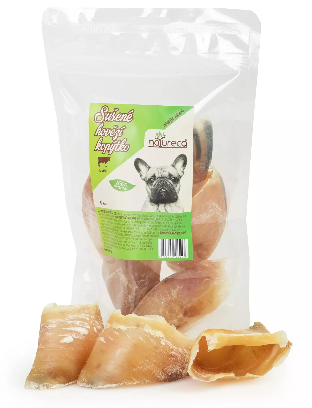 NATURECA Hovězí kopýtko sušené pochoutka pro psy 5ks