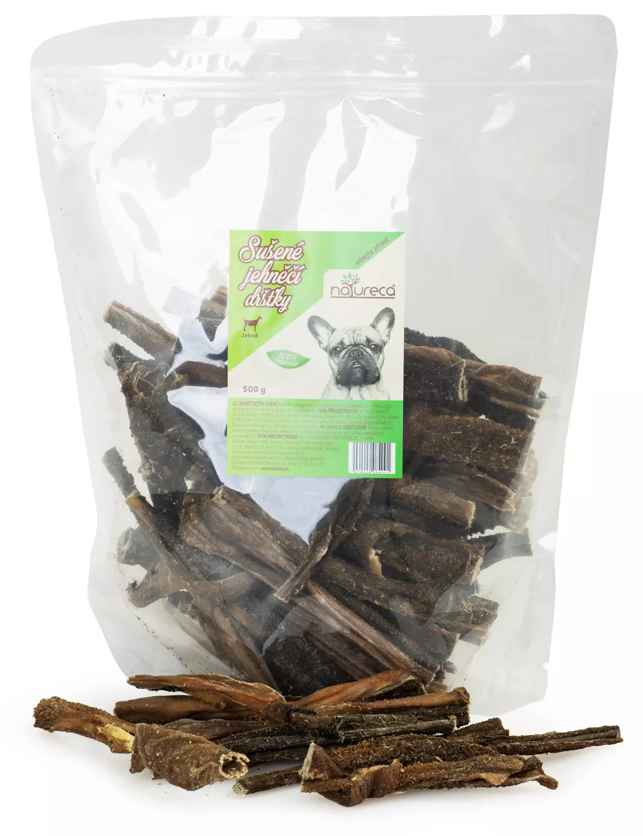 Levně NATURECA Jehněčí dršťky sušené pochoutka pro psy 250g
