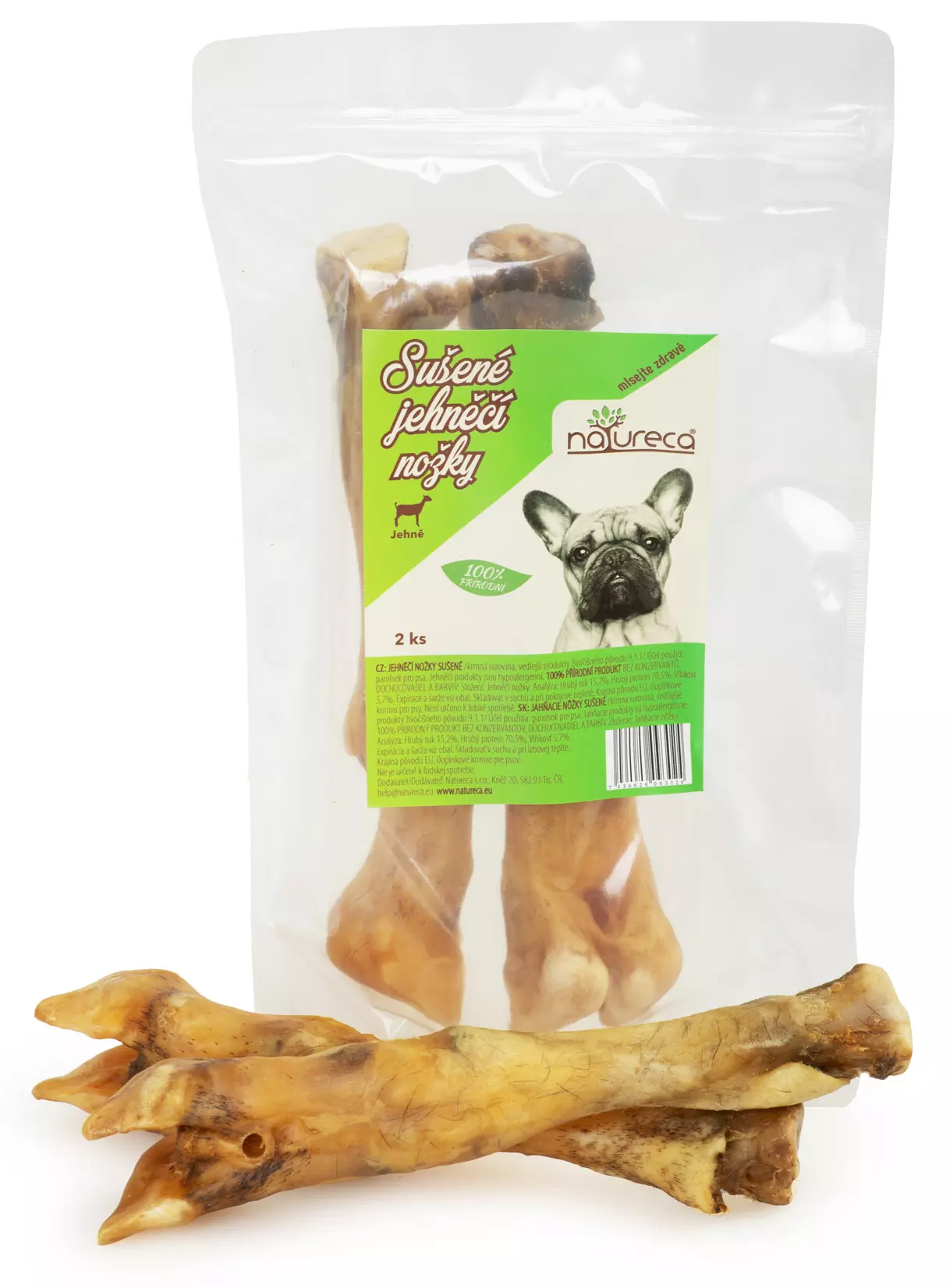 NATURECA Jehněčí nožky sušené pochoutka pro psy 2ks