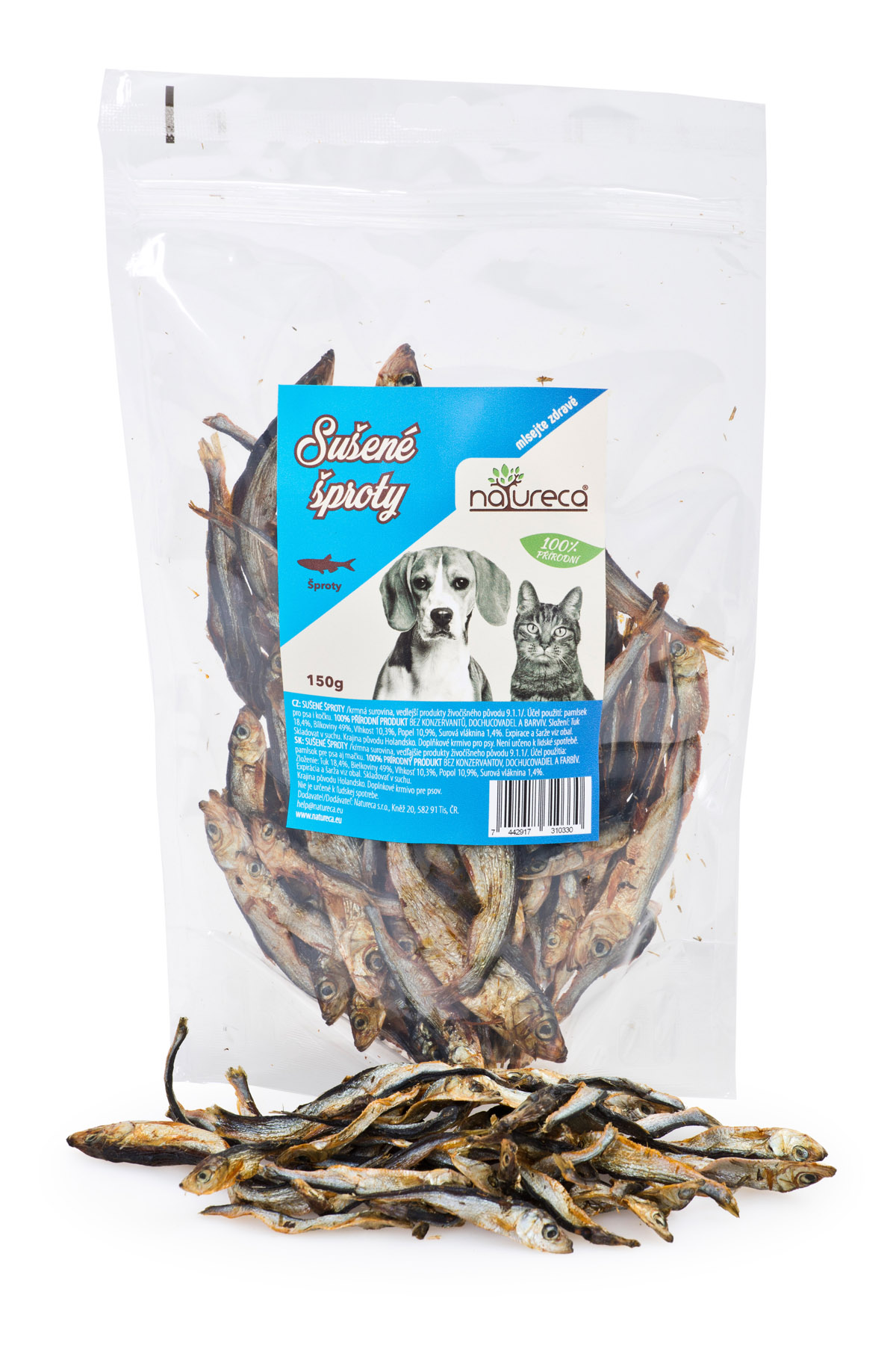 NATURECA Šproty sušené 6-8cm pochoutka pro psy a kočky 70g