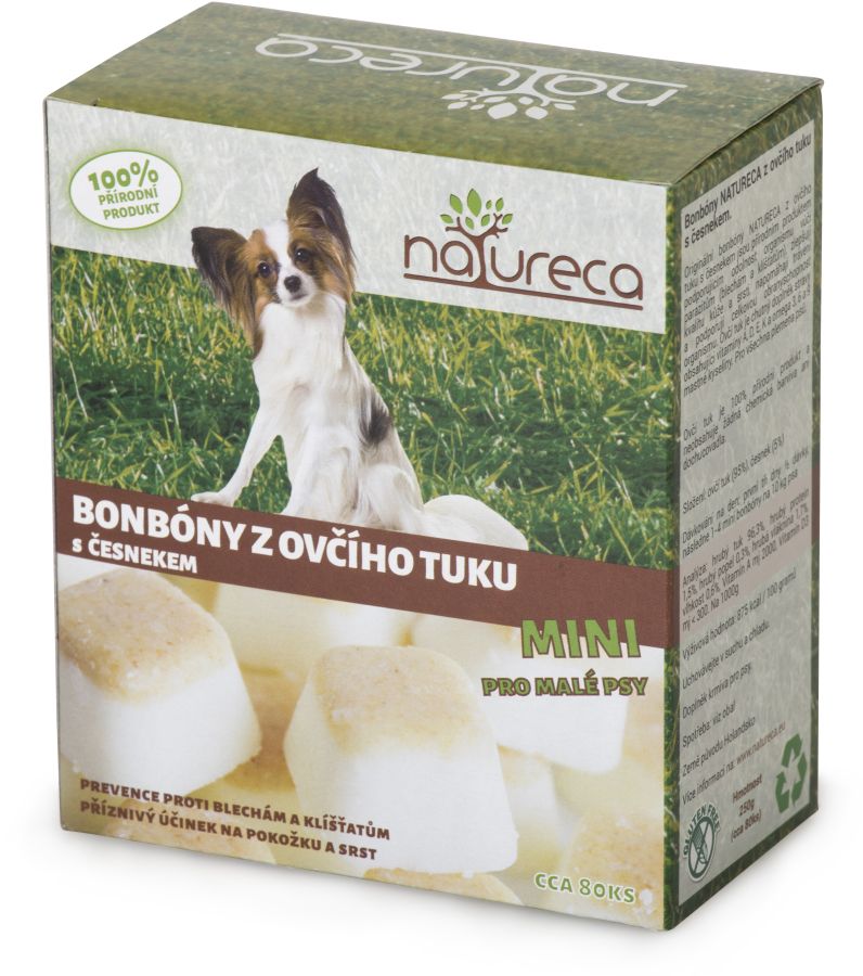 Natureca Mini bonbóny z ovčího tuku s česnekem 250g