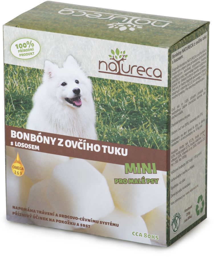 Natureca Mini bonbóny z ovčího tuku s lososem 250g