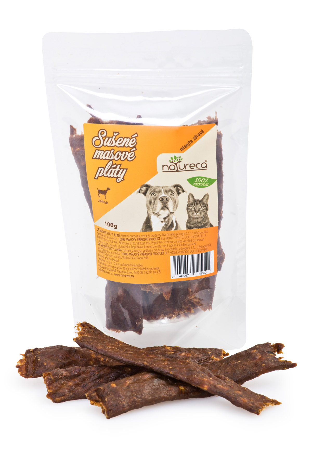 NATURECA 100% masové pláty Ryba pochoutka pro psy a kočky 100g