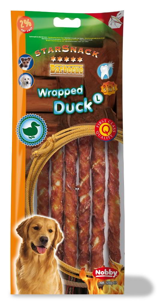 Nobby StarSnack Barbecue Wrapped Duck Large 25cm 128g