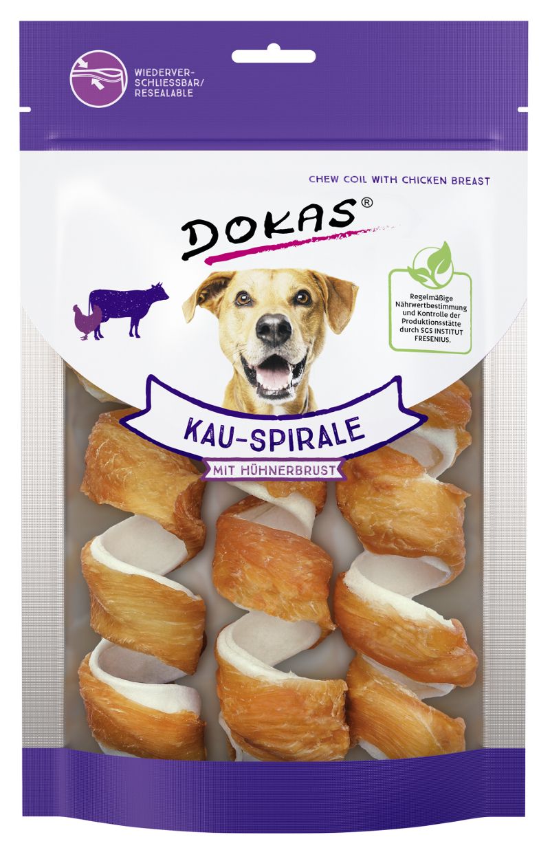 Dokas Spirály z hovězí kůže obalené kuřecím masem pochoutka pro psy 3ks