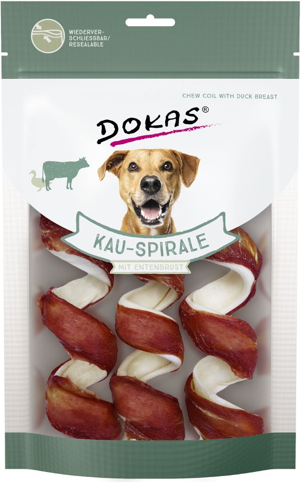 Dokas Spirály z hovězí kůže obalené kachním masem 3 ks