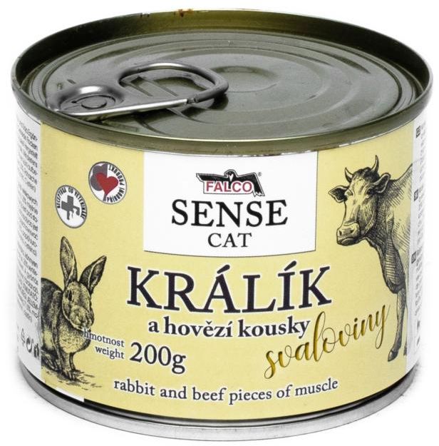 Falco Sense Cat králík a hovězí konzerva pro kočky 200g