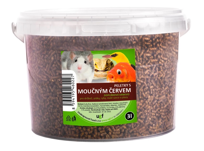 UGF peletky s moučným červem 3L