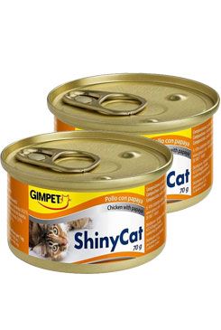 GimCat Gimpet konzerva Shiny Cat kuře+papája 2x70g