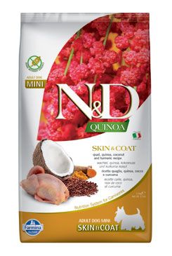 N&D Quinoa Dog Adult Skin & Coat Grain Free quail & coconut 2,5 kg