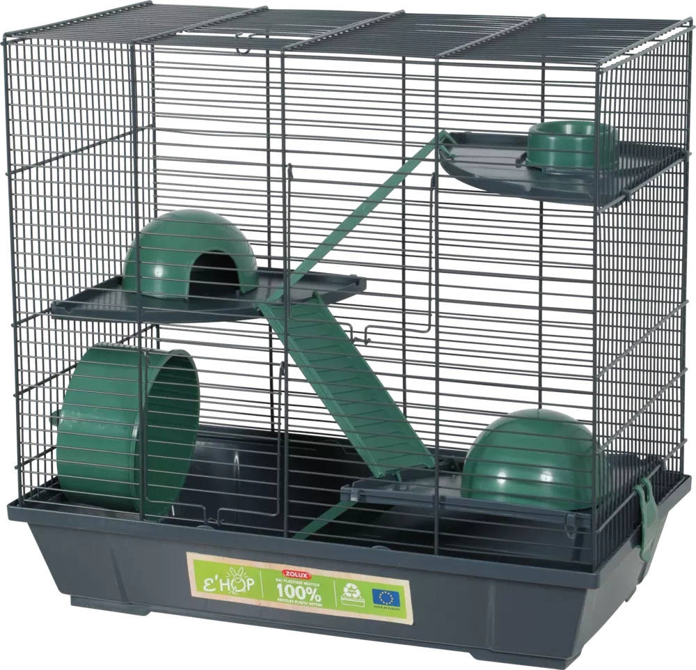 Klec křeček EHOP Triplex 50cm šedá/zelená s výb. Zolux