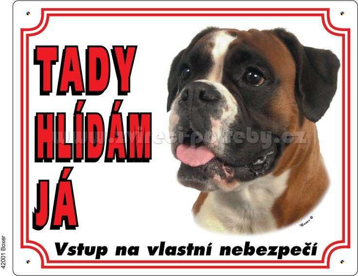 Stickers Výstražná plastová tabulka na plot Boxer