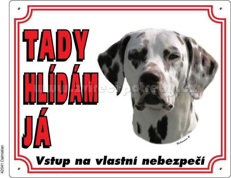 Stickers Výstražná plastová tabulka na plot Dalmatin