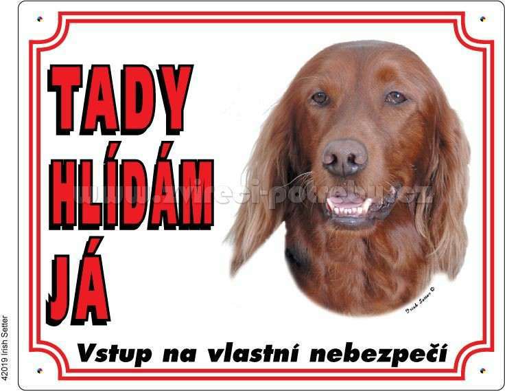 Stickers Výstražná plastová tabulka na plot Irský setr