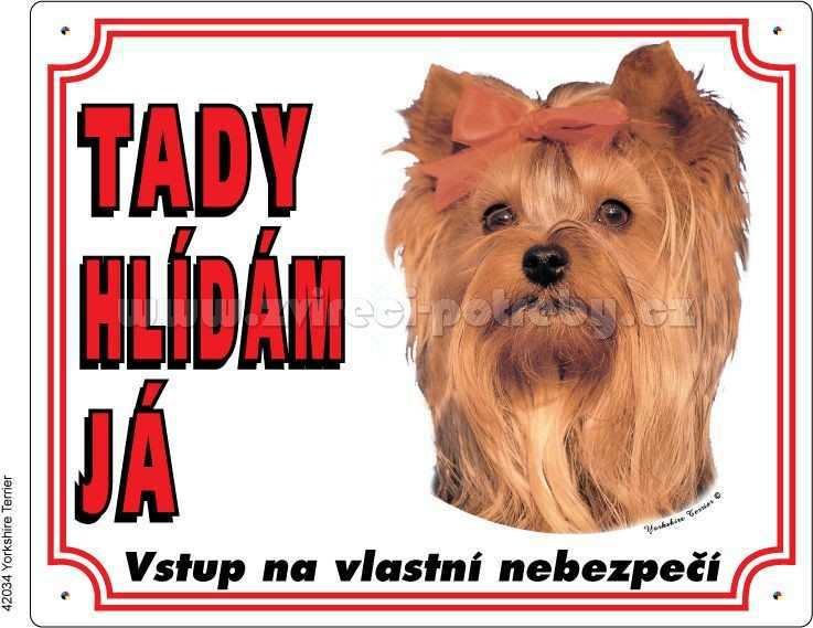Stickers Výstražná plastová tabulka na plot Jorkšírský terier