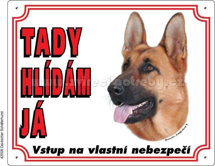 Stickers Výstražná plastová tabulka na plot Německý ovčák