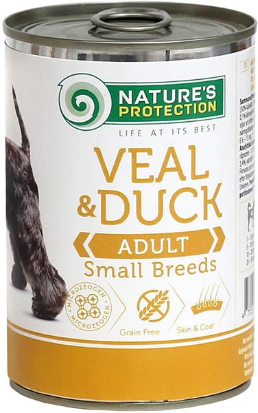 Nature's Protection Dog Small telecí/kachna konzerva 400g