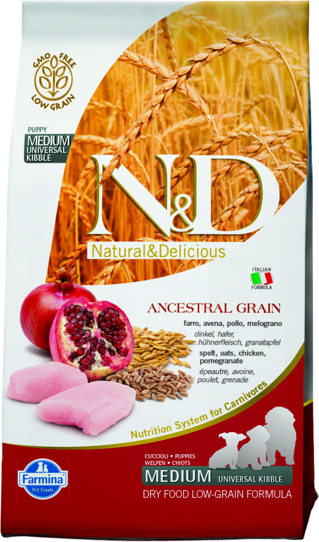 N&D ANCESTRAL GRAIN Dog LG Chicken & Pomegranate Puppy Medium & Maxi 2,5 kg