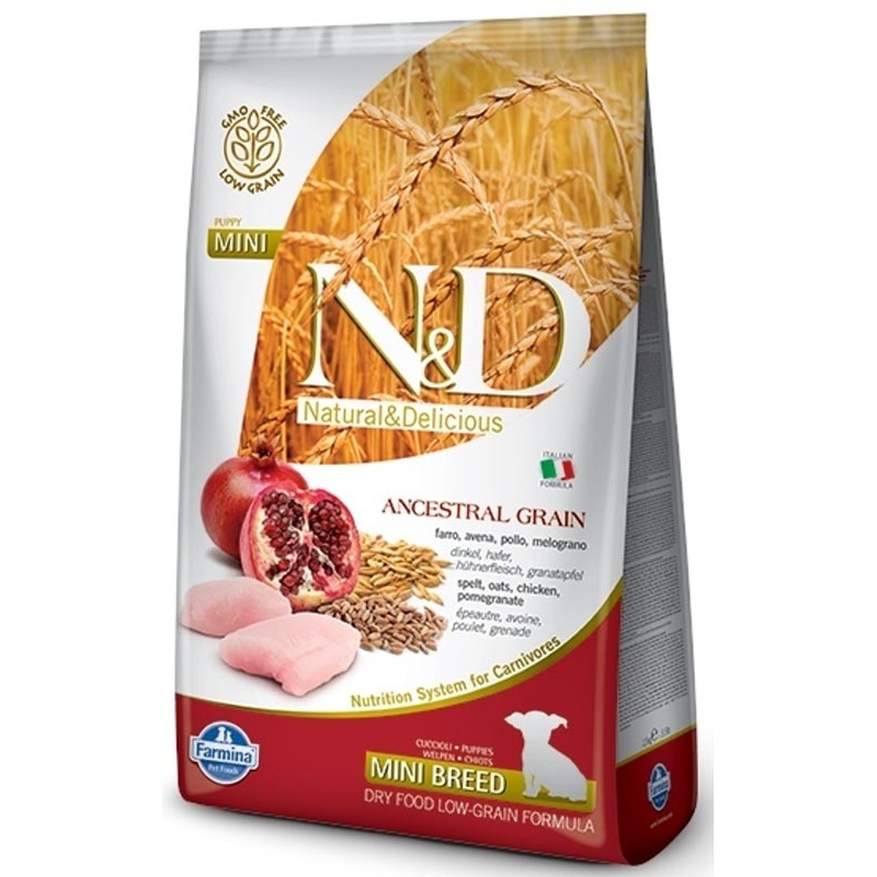 N&D ANCESTRAL GRAIN Dog LG Chicken, Spelt, Oats & Pomegranate Puppy Mini 2,5 kg