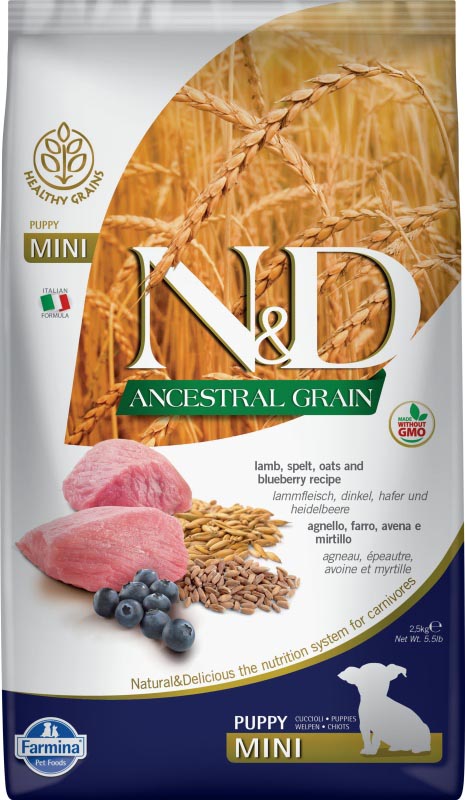 N&D Ancestral Grain N&D LG DOG Puppy Mini Lamb & Blueberry 2,5kg