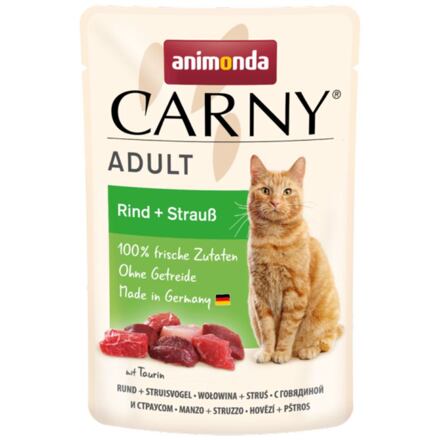 Animonda Carny Adult kapsička hovězí a pštros pro kočky 85g