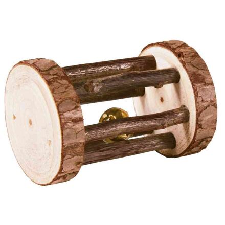 Trixie Dřevěný váleček s rolničkou pro hlodavce 7 cm