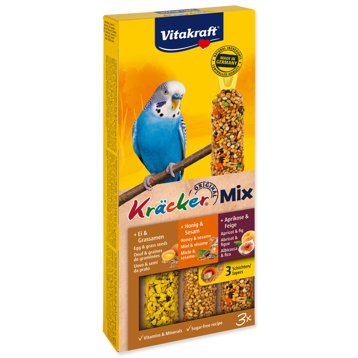 Vitakraft Kracker Sittich Honey + Egg + Fruit 3 ks