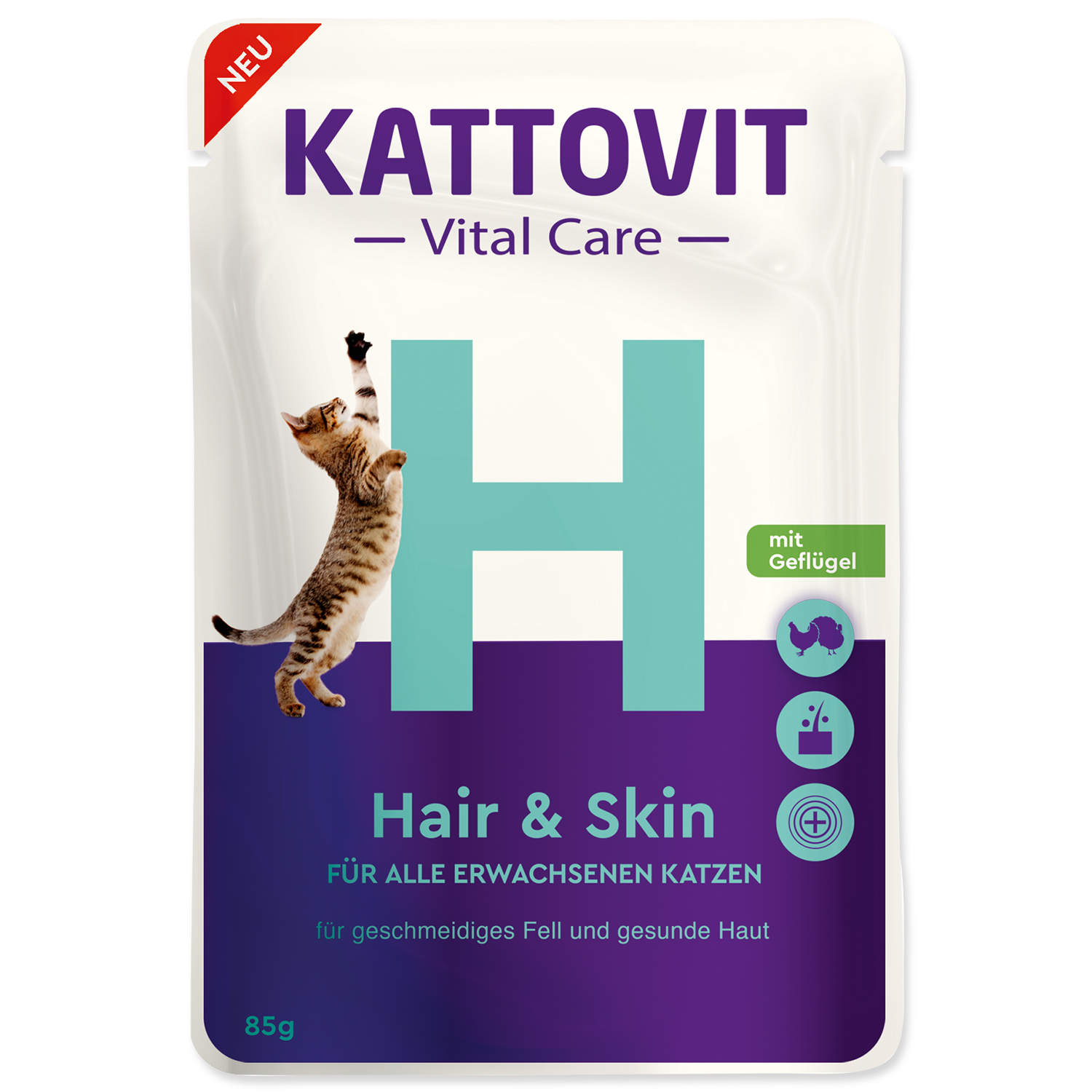 Kattovit Vital Care Hair & Skin Pouches Poultry 85 g