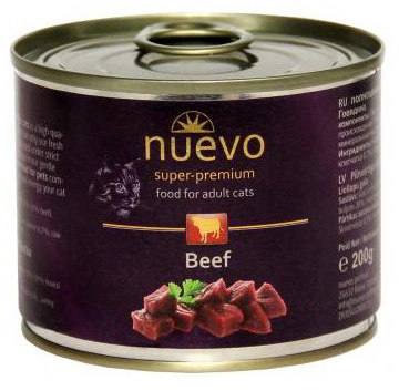 Nuevo Adult kočka hovězí konz. 200g