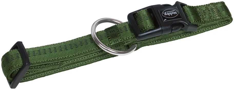 Nobby SOFT GRIP obojek nylon vojenská zelená L-XL 50-65cm