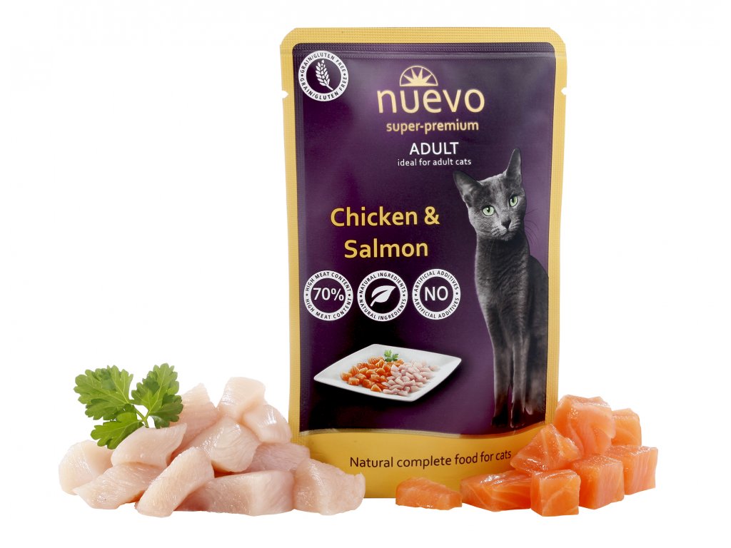Nuevo Adult kočka kapsa kuře a losos 85g