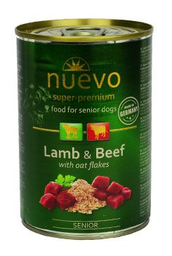Nuevo Senior jehně, hovězí a ovesné vločky konz. pes 400g