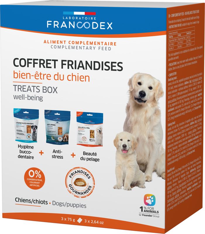 Francodex Pochoutka Box Well-being pro psy 3x75g