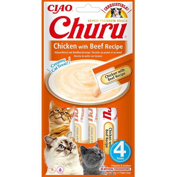 Inaba Churu cat snack kuře & hovězí 4x14g