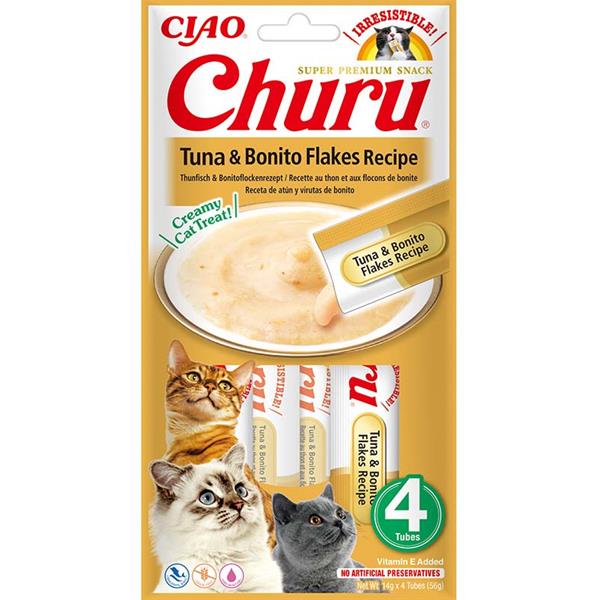 Inaba Churu cat snack tuňák & Bonito vločky 4x14g