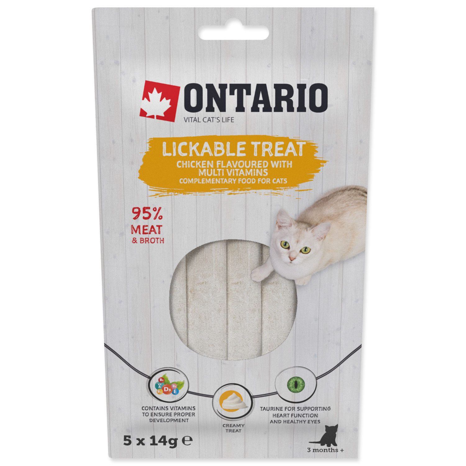 Ontario pochoutka lízací kuřecí multivitaminem 5 x 14 g