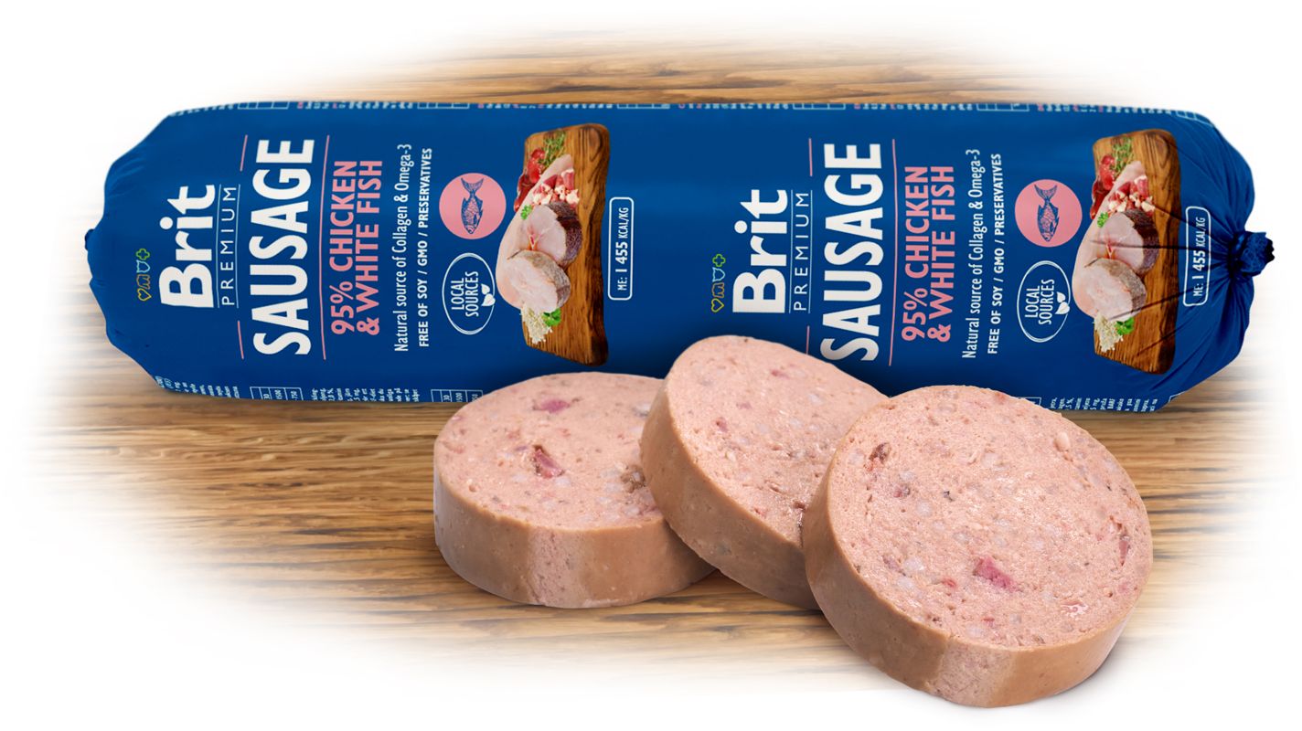 Brit Premium Brit Sausage Chicken and White Fish 800g