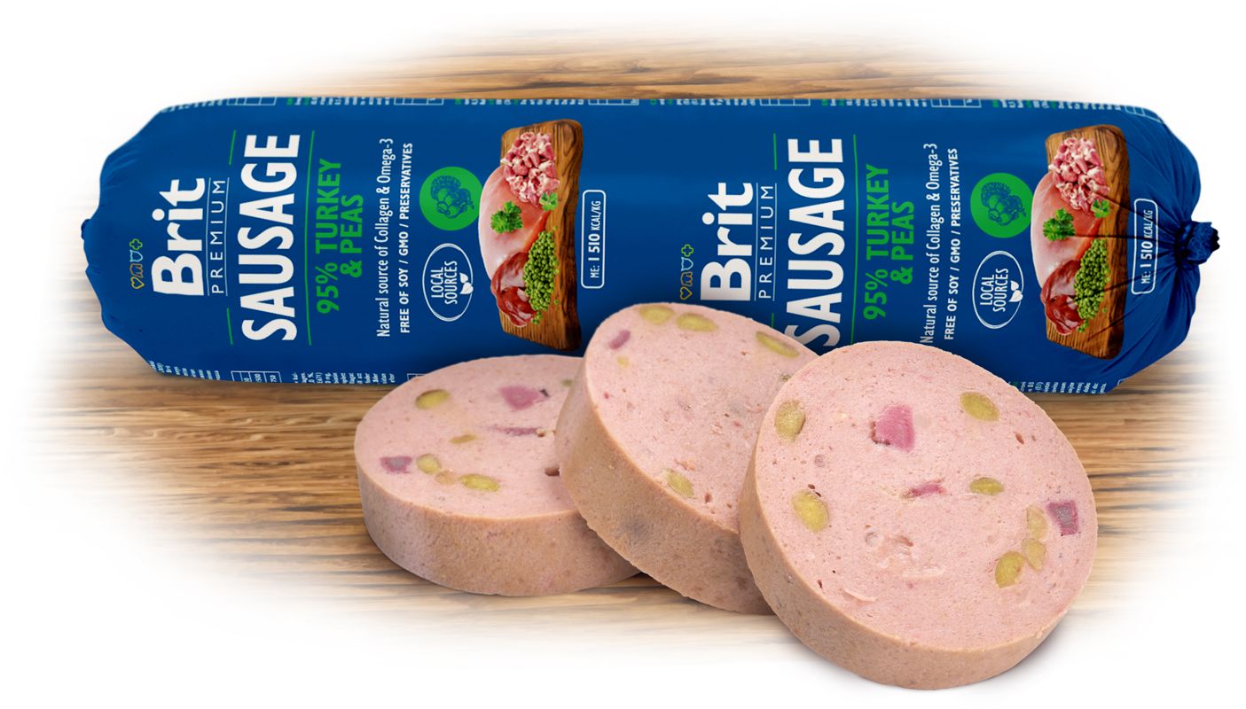 Brit Premium Brit Sausage Turkey and Pea 800g